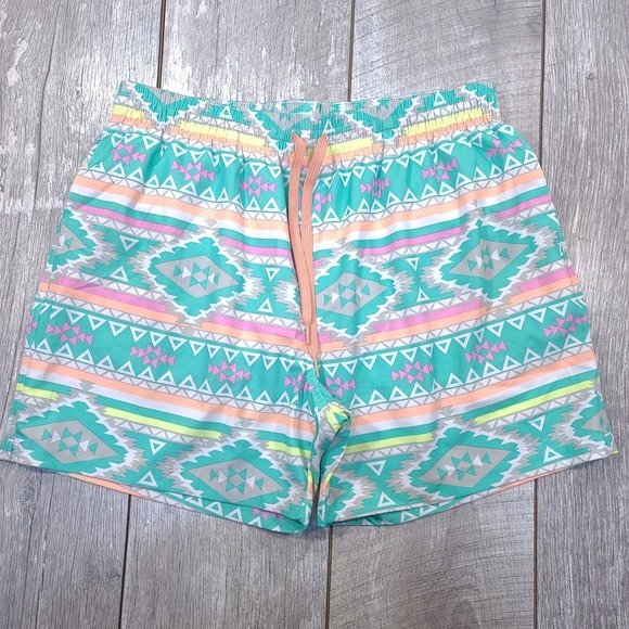 chubbies Other - Chubbies Swim Trunks Mens XL Teal Geometric Tribal Print 5.5 Inseam Shorts
